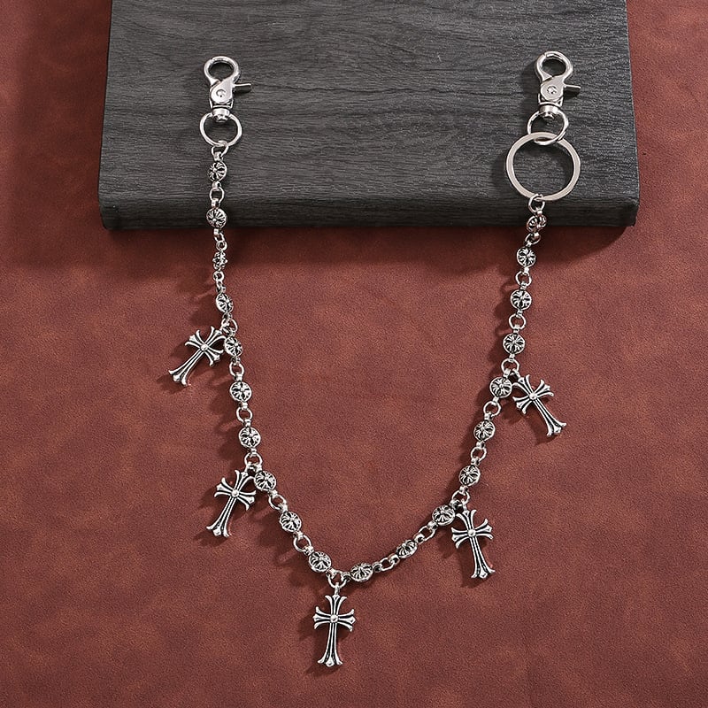 Lanac za struk s križnim motivom - retro stil, galvanizirani cinkov metal, Along the Tide Jewelry