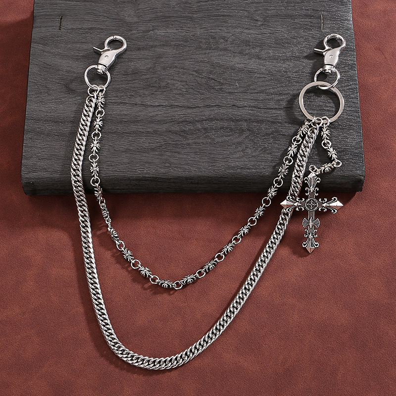 Lanac za struk s križnim motivom - retro stil, galvanizirani cinkov metal, Along the Tide Jewelry