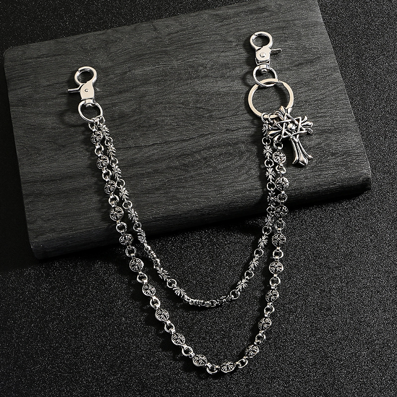 Lanac za struk s križnim motivom - retro stil, galvanizirani cinkov metal, Along the Tide Jewelry