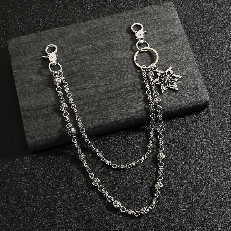 Lanac za struk s križnim motivom - retro stil, galvanizirani cinkov metal, Along the Tide Jewelry