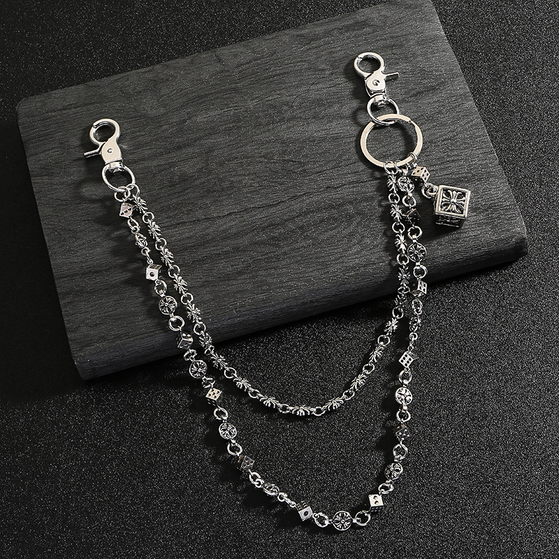 Lanac za struk s križnim motivom - retro stil, galvanizirani cinkov metal, Along the Tide Jewelry
