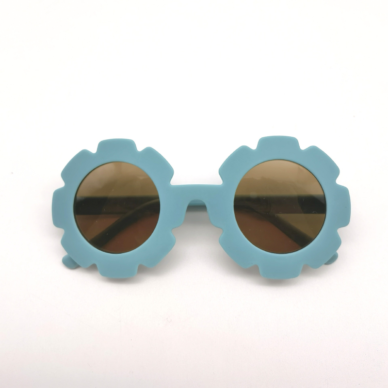 Bērnu saules brillēs ar apaļu rāmi, UV385 aizsardzība, PC lēcas un PC rāmis, nav polarizētas