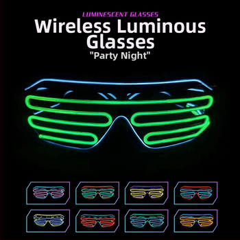 Bevieliai šviesūs akiniai – rekvizitas vakarėliams; Medžiaga: plastikas; Maitinimas: 2x1.5V AAA arba 2x7 baterijos (be baterijų); Logotipo spauda: įmanoma; Gamyba: pusiau rankinis ir pusiau mechaninis