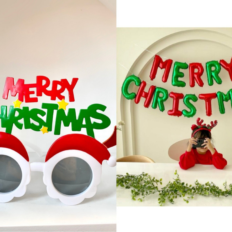 Kalėdinės vakarėlio akinės – nuotraukų rekvizitas, PET medžiaga, 3D gamyba, prekės ženklas Friendship Poetry