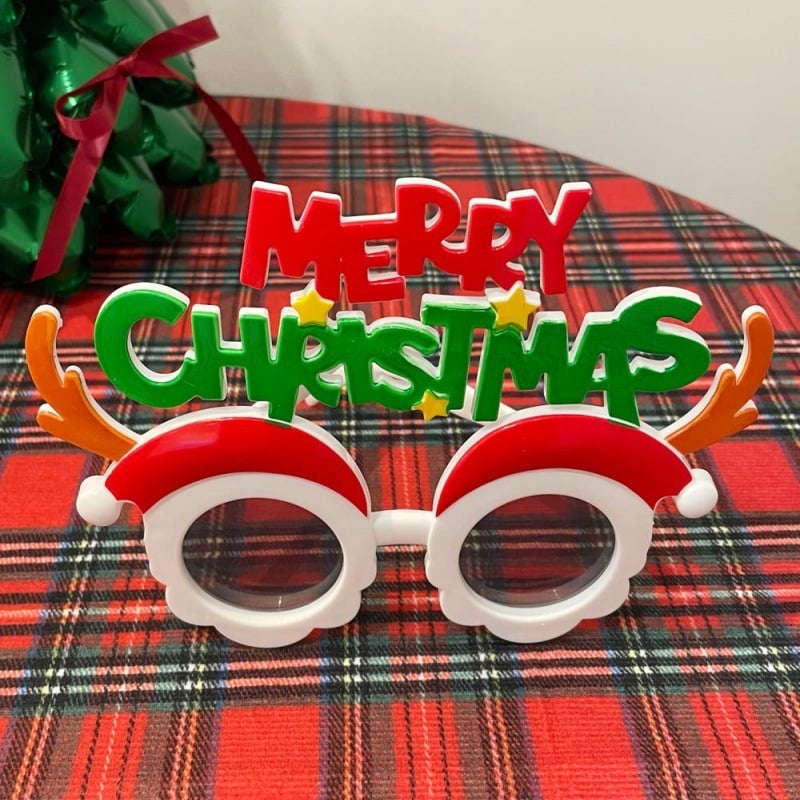 Kalėdinės vakarėlio akinės – nuotraukų rekvizitas, PET medžiaga, 3D gamyba, prekės ženklas Friendship Poetry
