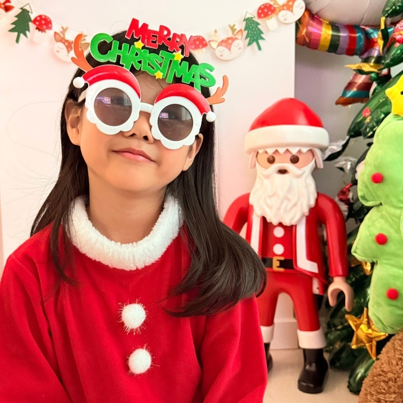 Kalėdinės vakarėlio akinės – nuotraukų rekvizitas, PET medžiaga, 3D gamyba, prekės ženklas Friendship Poetry