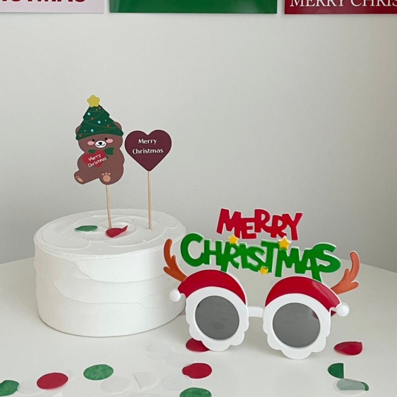 Kalėdinės vakarėlio akinės – nuotraukų rekvizitas, PET medžiaga, 3D gamyba, prekės ženklas Friendship Poetry