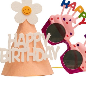 Αξεσουάρ φωτογραφίας για παιδικά γενέθλια: κορώνα, καπέλο τούρτας, κεφαλόδεσμος και γυαλιά (Υλικό: μεταξωτά λουλούδια; Μάρκα: Sound booth; Κατηγορία προϊόντος: αξεσουάρ μακιγιάζ/κοστουμιών; Δώρο: κατάλληλο για επιχειρηματικά δώρα)