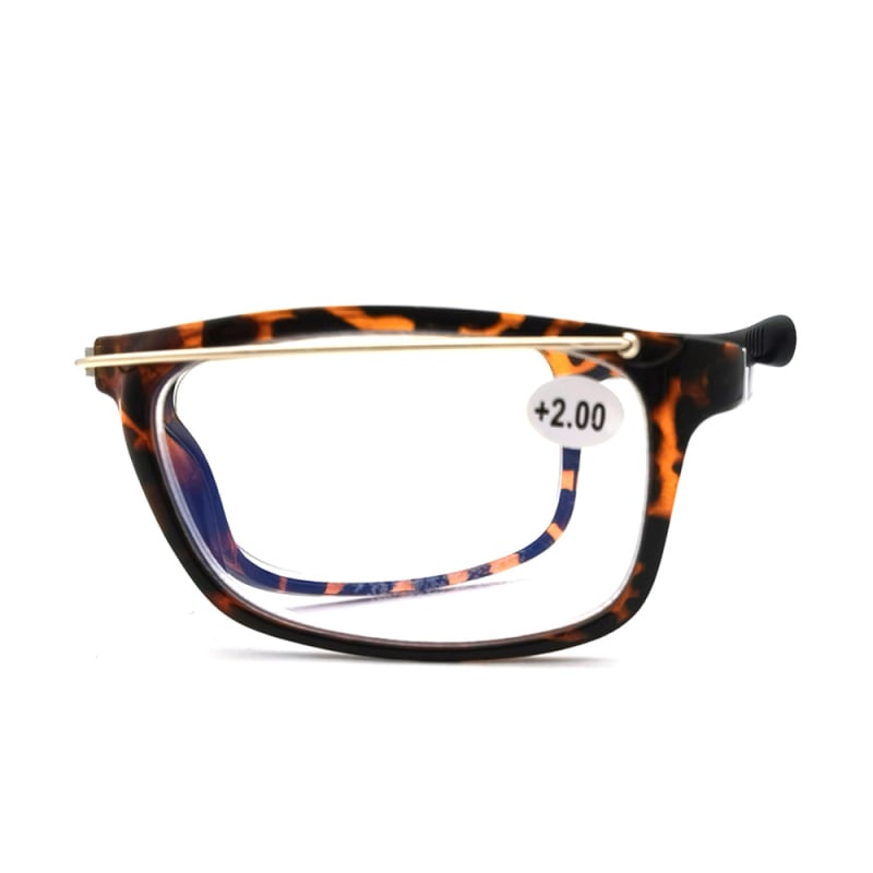 Lasīšanas brilles ar tērauda vadu saliekamu rāmi, rokassprādzes stila dizains, asfēriskas lēcas, pilns rāmis