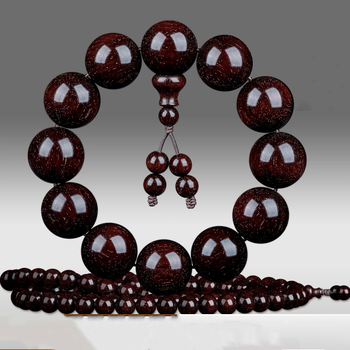 Ръчно изработена гривна от индийско сандалово дърво с мъниста и ленти, китайски стил, за мъже