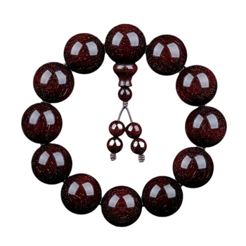 Ръчно изработена гривна от индийско сандалово дърво с мъниста и ленти, китайски стил, за мъже