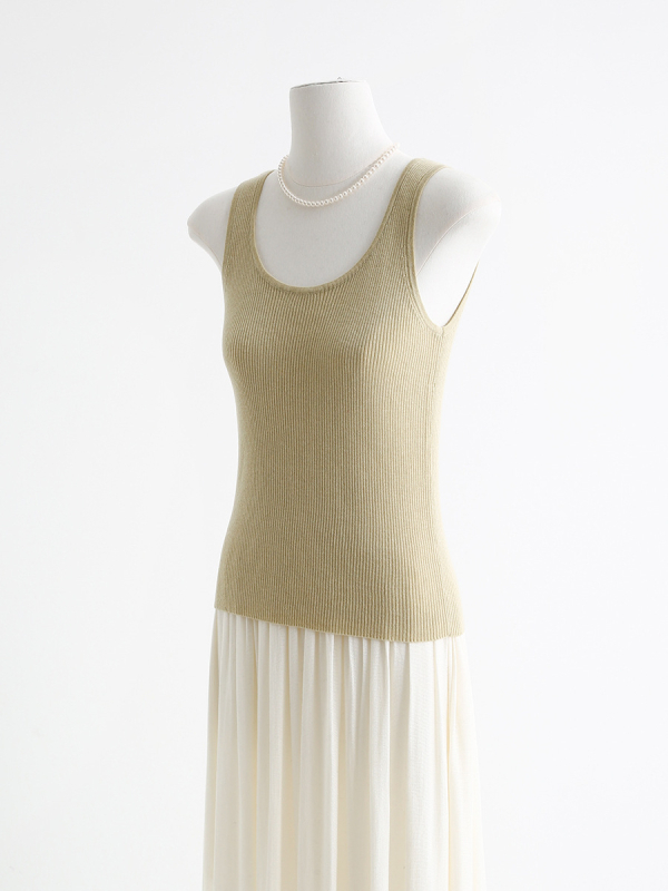 Дамски плетен елек с голям U-образно деколте, тънък силует, вълнена смес, дължина 50–65 см