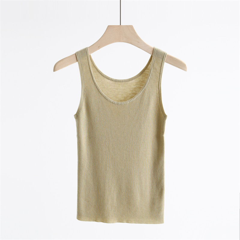 Дамски плетен елек с голям U-образно деколте, тънък силует, вълнена смес, дължина 50–65 см