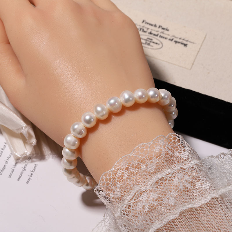 Brățară cu perle, realizată manual, design geometric, stil office fashion, pentru femei