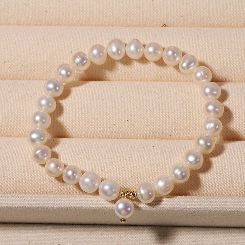 Brățară cu perle, realizată manual, design geometric, stil office fashion, pentru femei