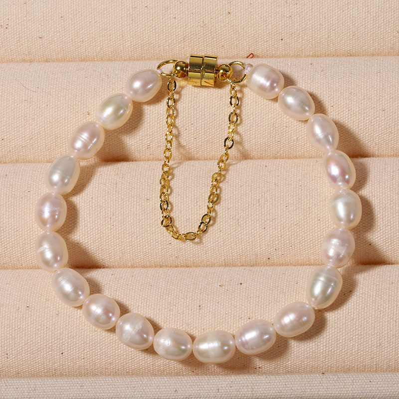 Brățară cu perle, realizată manual, design geometric, stil office fashion, pentru femei