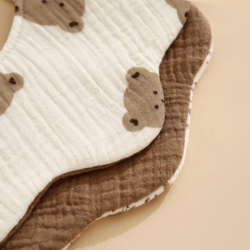 Bibs pentru bebeluși, impermeabil, dublă față, acoperire de 360°, din țesătură gauză și bumbac, absorbant, model floral