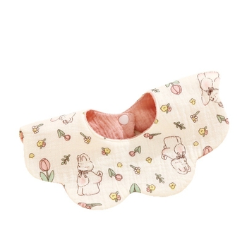 Bibs pentru bebeluși, impermeabil, dublă față, acoperire de 360°, din țesătură gauză și bumbac, absorbant, model floral