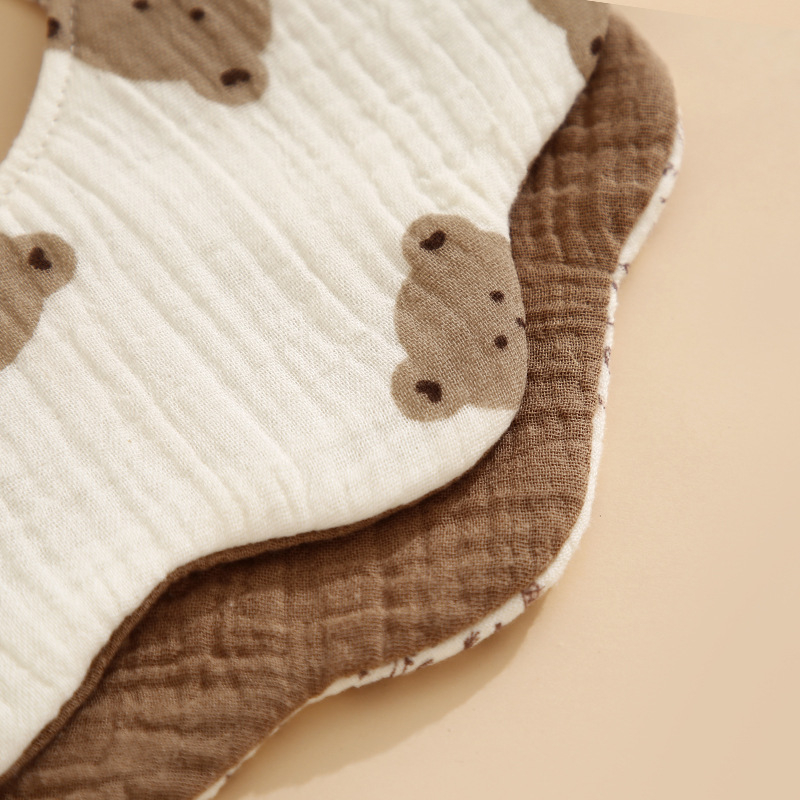 Bibs pentru bebeluși, impermeabil, dublă față, acoperire de 360°, din țesătură gauză și bumbac, absorbant, model floral