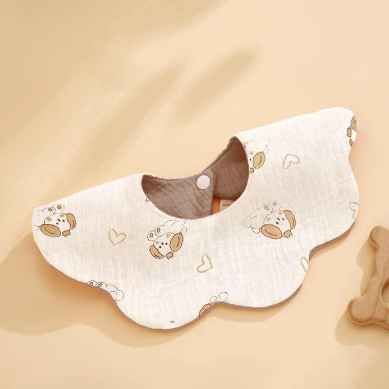 Bibs pentru bebeluși, impermeabil, dublă față, acoperire de 360°, din țesătură gauză și bumbac, absorbant, model floral