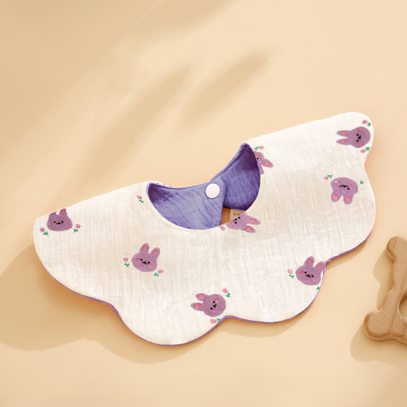 Bibs pentru bebeluși, impermeabil, dublă față, acoperire de 360°, din țesătură gauză și bumbac, absorbant, model floral