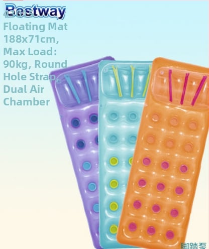 Pūšamais dubultais ūdens krēsls ar varavīksnes rakstu un gaisa spilvenu, no videi draudzīga PVC