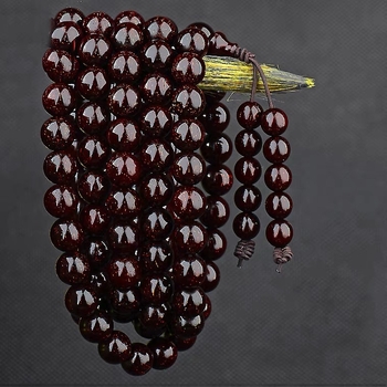 Uniszex 108 gyöngyös karkötő kislevelű zitanfából, rózsarijás karkötő, 2023 tavasz megjelenés