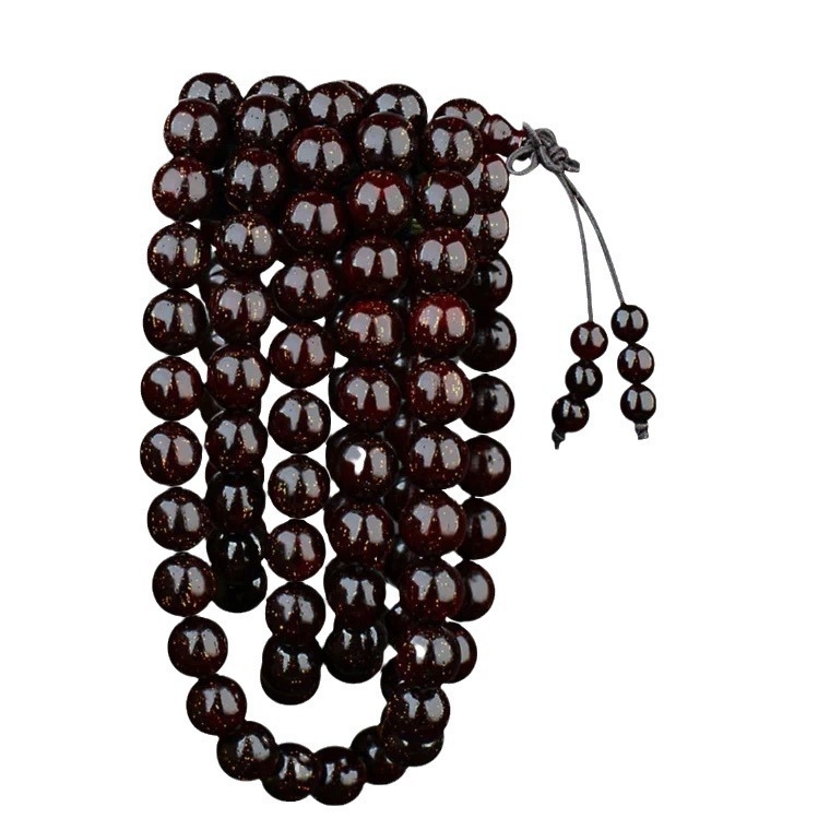 Uniszex 108 gyöngyös karkötő kislevelű zitanfából, rózsarijás karkötő, 2023 tavasz megjelenés