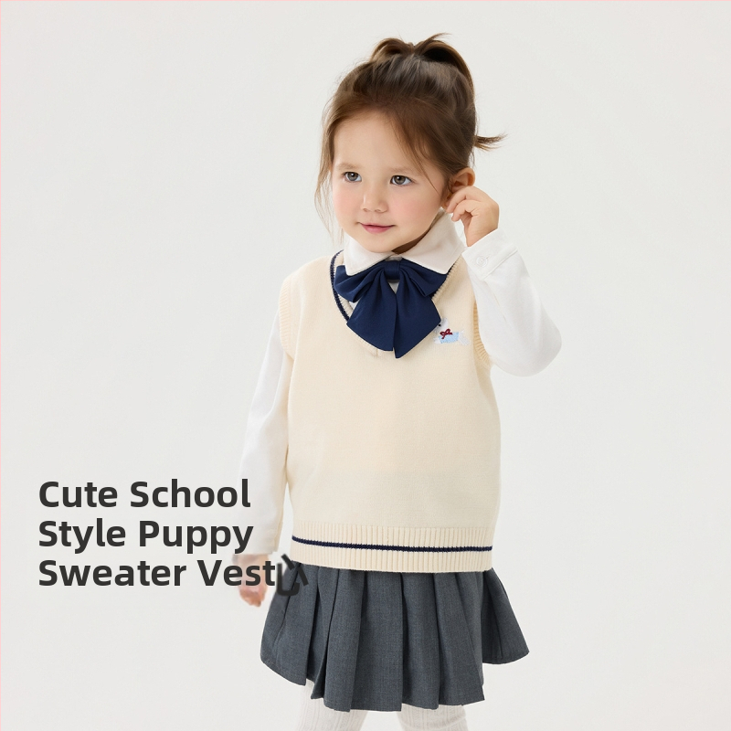 Vaikų megztinis kardiganas su ilgomis rankovėmis ir apvaliu kaklu iš medvilnės, tinkamas rudeniui, pavasariui ir žiemai