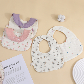 Șal triunghiular pentru bebeluți, 95% bumbac, imprimeu, absorbant, pentru nou-născuți până la 12 luni, Primăvara 2025