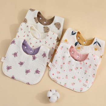 Șal triunghiular pentru bebeluți, 95% bumbac, imprimeu, absorbant, pentru nou-născuți până la 12 luni, Primăvara 2025