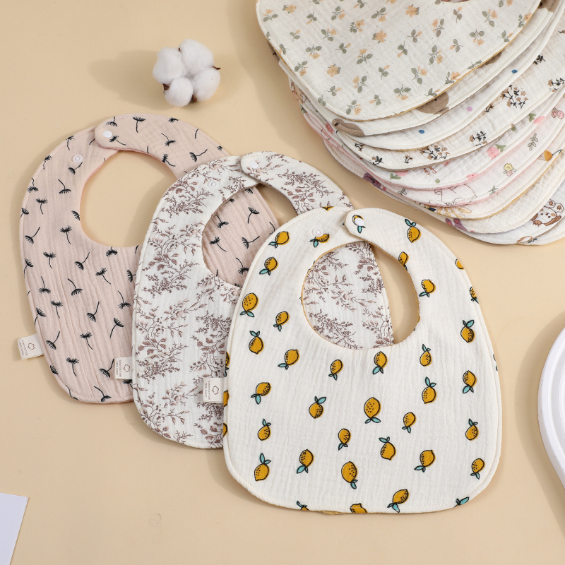 Șal triunghiular pentru bebeluți, 95% bumbac, imprimeu, absorbant, pentru nou-născuți până la 12 luni, Primăvara 2025