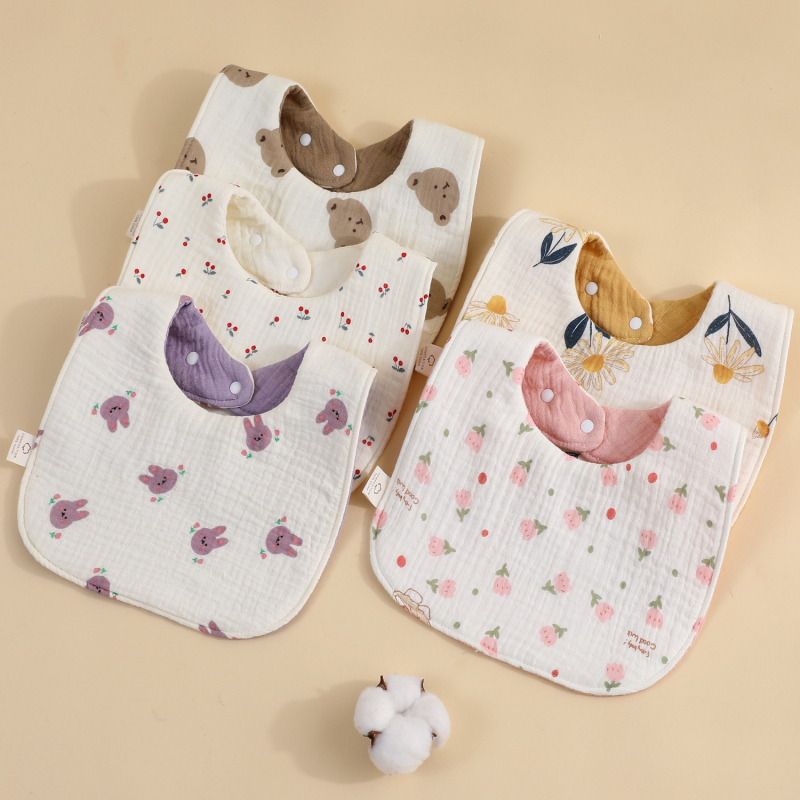 Șal triunghiular pentru bebeluți, 95% bumbac, imprimeu, absorbant, pentru nou-născuți până la 12 luni, Primăvara 2025