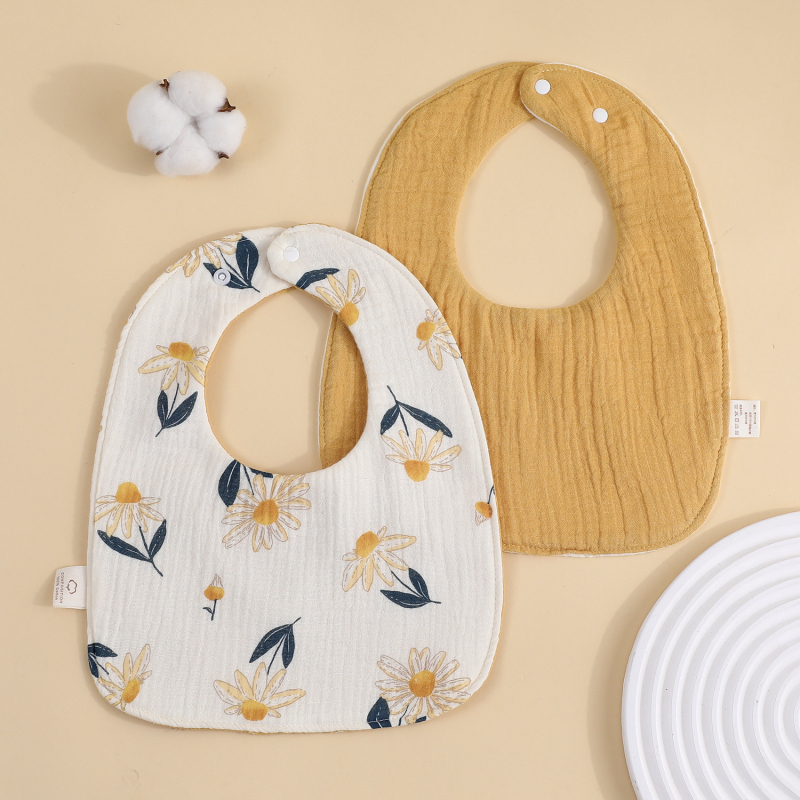 Șal triunghiular pentru bebeluți, 95% bumbac, imprimeu, absorbant, pentru nou-născuți până la 12 luni, Primăvara 2025