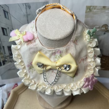 Miss Puss Cartoon model – Colier-bib pentru câini și pisici, material bumbac-poliester, utilizare generală, toate anotimpurile