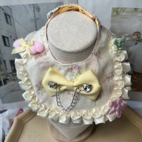 Miss Puss Cartoon model – Colier-bib pentru câini și pisici, material bumbac-poliester, utilizare generală, toate anotimpurile