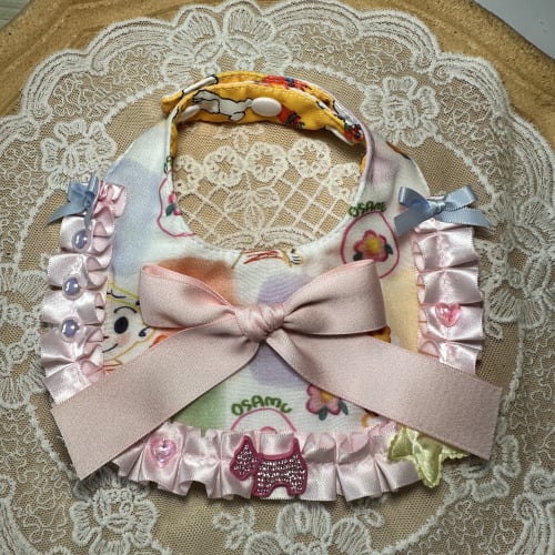 Miss Puss Cartoon model – Colier-bib pentru câini și pisici, material bumbac-poliester, utilizare generală, toate anotimpurile