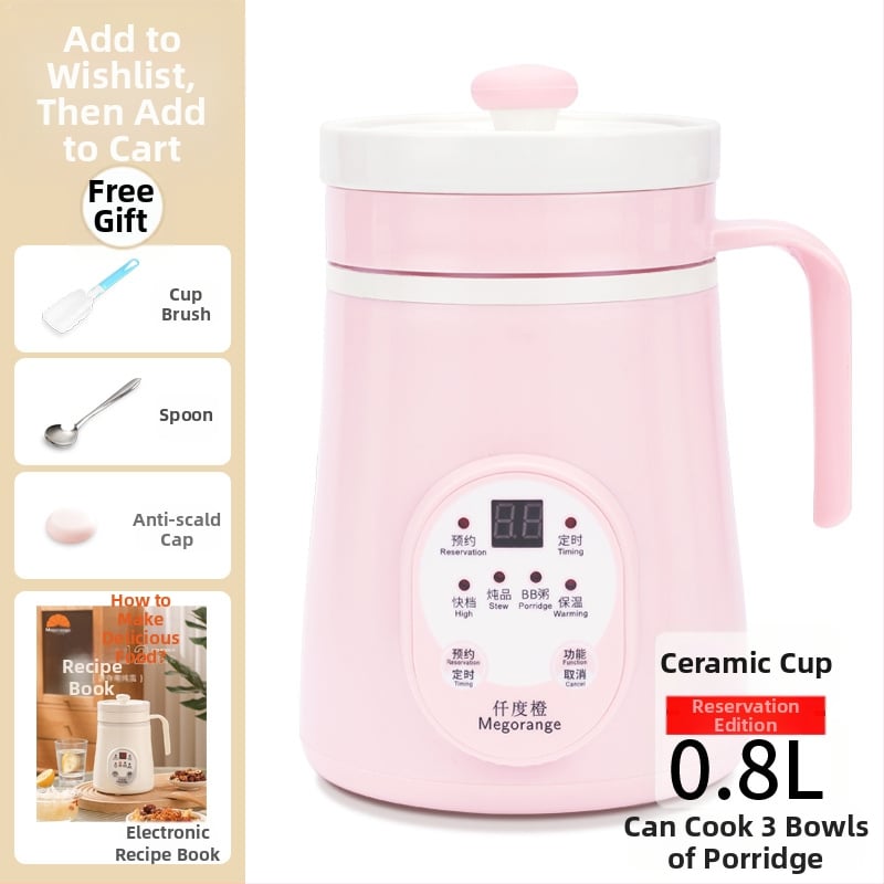 Keraminė sveikatingumo arbatinė vienai šaliai MK-C66, talpa iki 1 L, 220V, 85W, KSD termostatas su mygtuko valdymu