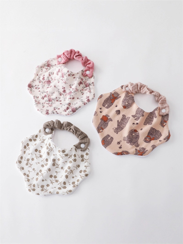 Pamukov salivni šal za bebe, anti-zašpljineje mrlja, unisex, za bebe 0–12 mjeseci, uzor crtani/cvjetni