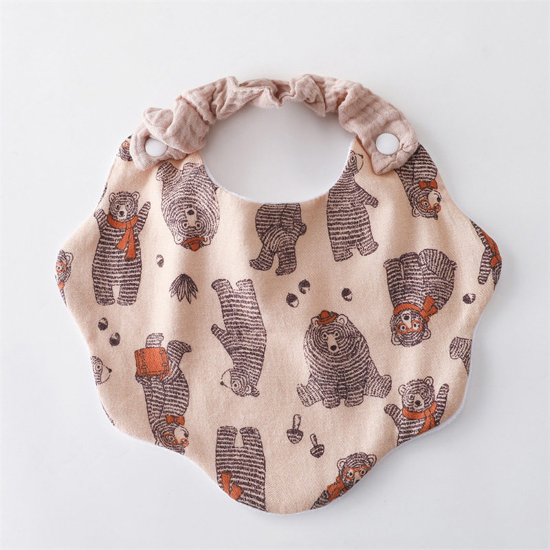 Pamukov salivni šal za bebe, anti-zašpljineje mrlja, unisex, za bebe 0–12 mjeseci, uzor crtani/cvjetni