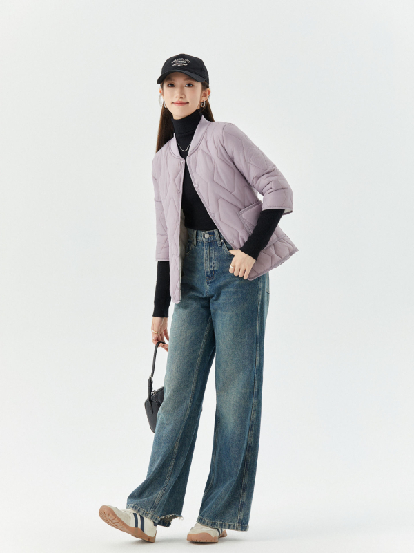 Sieviešu kokvilnas mētelis ar flīsa odere, ārējais neilons, pildījums zīdam līdzīga šķiedra, 3/4 piedurknes