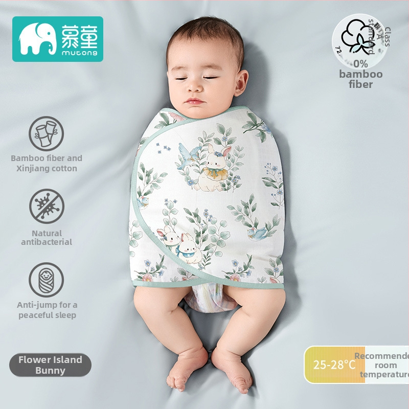 Mu Tong bebi swaddle ručnik – 100% pamuk, za novorođenčad 0–1 godina, Sigurnosna razina A, Sve sezone, Jesen 2025
