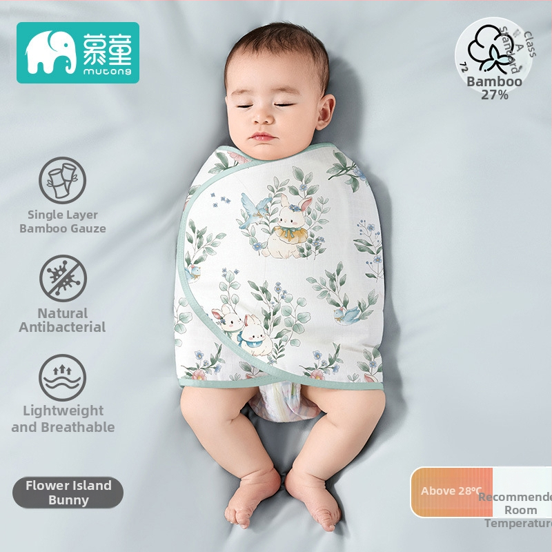 Mu Tong bebi swaddle ručnik – 100% pamuk, za novorođenčad 0–1 godina, Sigurnosna razina A, Sve sezone, Jesen 2025