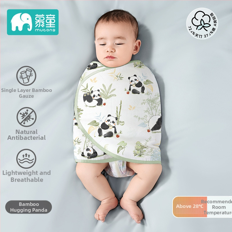 Mu Tong bebi swaddle ručnik – 100% pamuk, za novorođenčad 0–1 godina, Sigurnosna razina A, Sve sezone, Jesen 2025