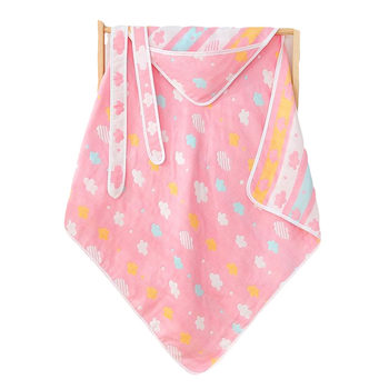 Mingshuo Pătură de bebeluș din tifon – 6 straturi, fir 40, cusătură și jacquard, 300–400 g, personalizabil