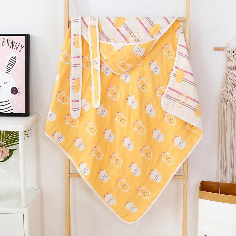 Mingshuo Pătură de bebeluș din tifon – 6 straturi, fir 40, cusătură și jacquard, 300–400 g, personalizabil