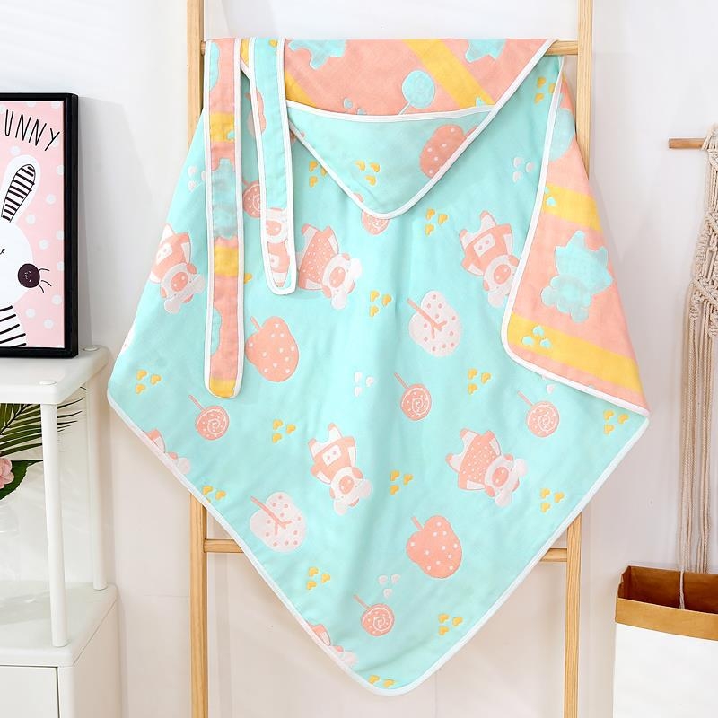 Mingshuo Pătură de bebeluș din tifon – 6 straturi, fir 40, cusătură și jacquard, 300–400 g, personalizabil