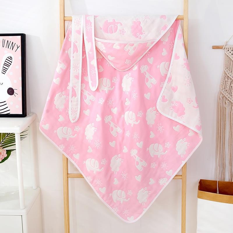 Mingshuo Pătură de bebeluș din tifon – 6 straturi, fir 40, cusătură și jacquard, 300–400 g, personalizabil