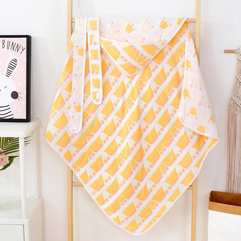 Mingshuo Pătură de bebeluș din tifon – 6 straturi, fir 40, cusătură și jacquard, 300–400 g, personalizabil