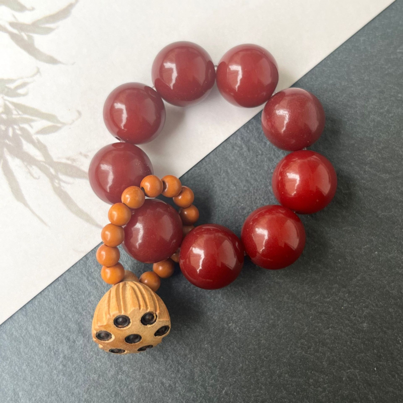 Muška narukvica od Bodhi korijena, 108 perli, polirana, jednostavan modern stil